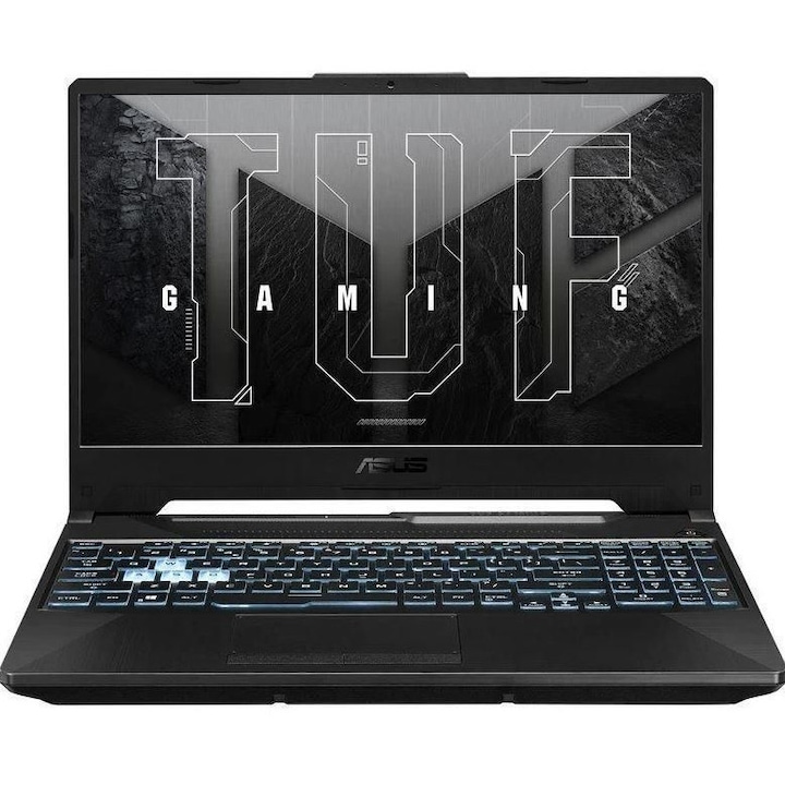 Laptop Asus TUF Gaming A15 FA506NCG-HN211, 15.6 inch 1920 x 1080, AMD 7445HS 6 C / 12 T, 3.55 GHz - 4.7 GHz, 6 MB 16 MB cache, 16 GB DDR5, 512 GB SSD, Nvidia GeForce RTX 3050, Fara sistem de operare, Negru